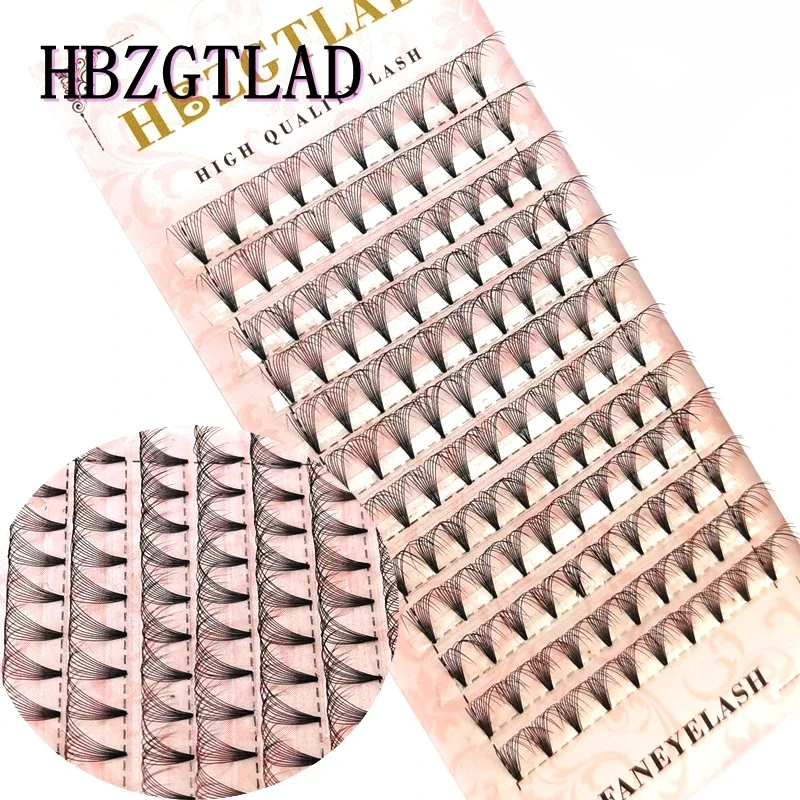 HBZGTLAD 6D/8D/10D Russian Volume Eyelashes Extension Short Stem Pre Made Fans D/DD Curl Mink Lash Eyelash Individual Extensions