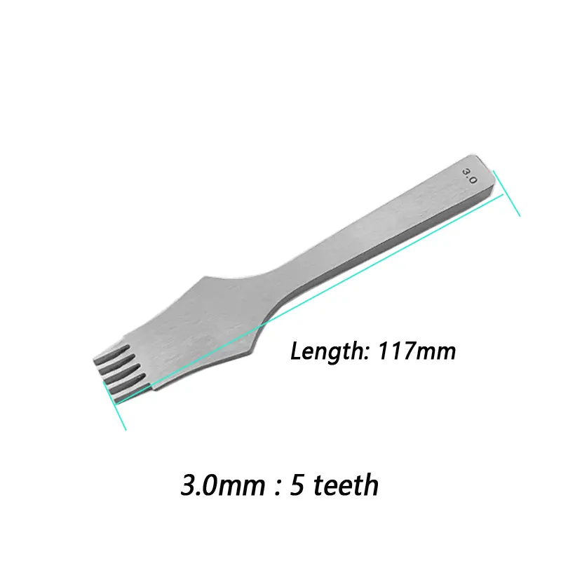 Leather Craft Punches Tool Set Pricking Iron French Chisel with Polished Prongs 2.7/3.0/3.38/3.85mm for Punching Stitching Holes - Image 11