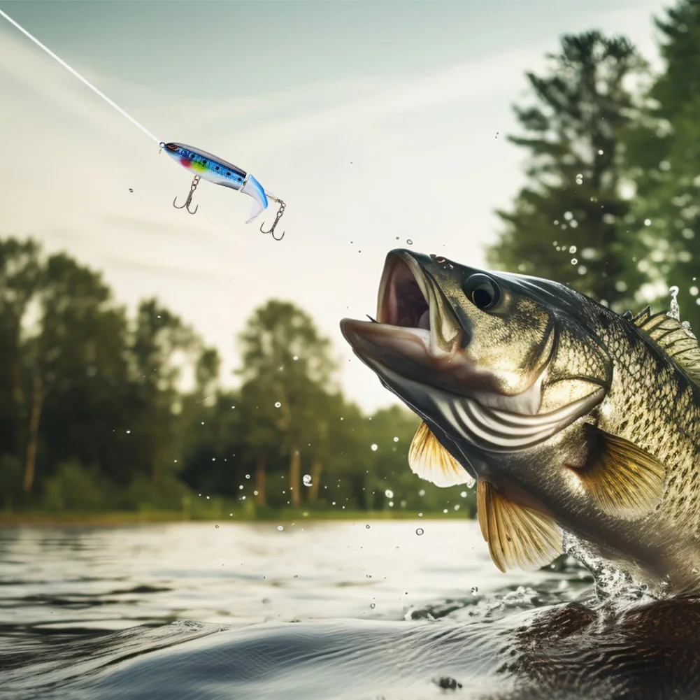 

Набор из 5 приманок Whopper Popper с вращающимся хвостом, жесткие приманки-крэнкбейты для ловли баса, щуки, голавля, рыболовные аксессуары