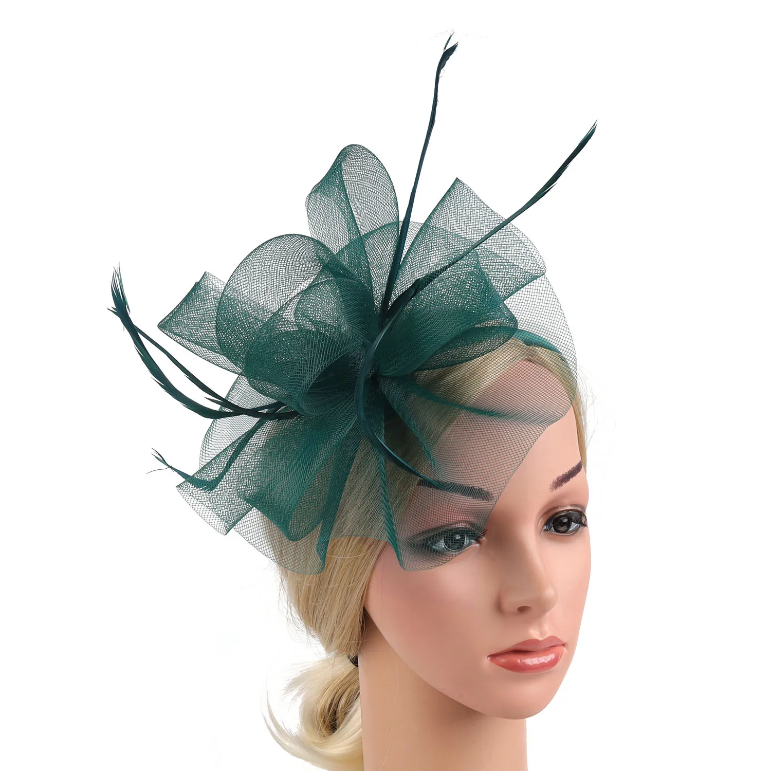 Fascinators Feather Womens Mesh Headwear Flower Derby Hat per Cocktail Wedding Headband elegante Clip Wedding Bridal Tea Party