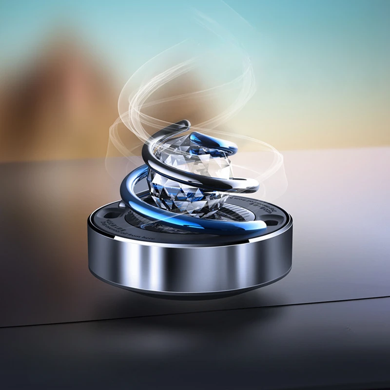 Ambientador para Auto, Difusor de Perfume Creativo con Rotación Solar, Fragancia Duradera, Purificador de Aire, Accesorios para el Interior del Vehículo