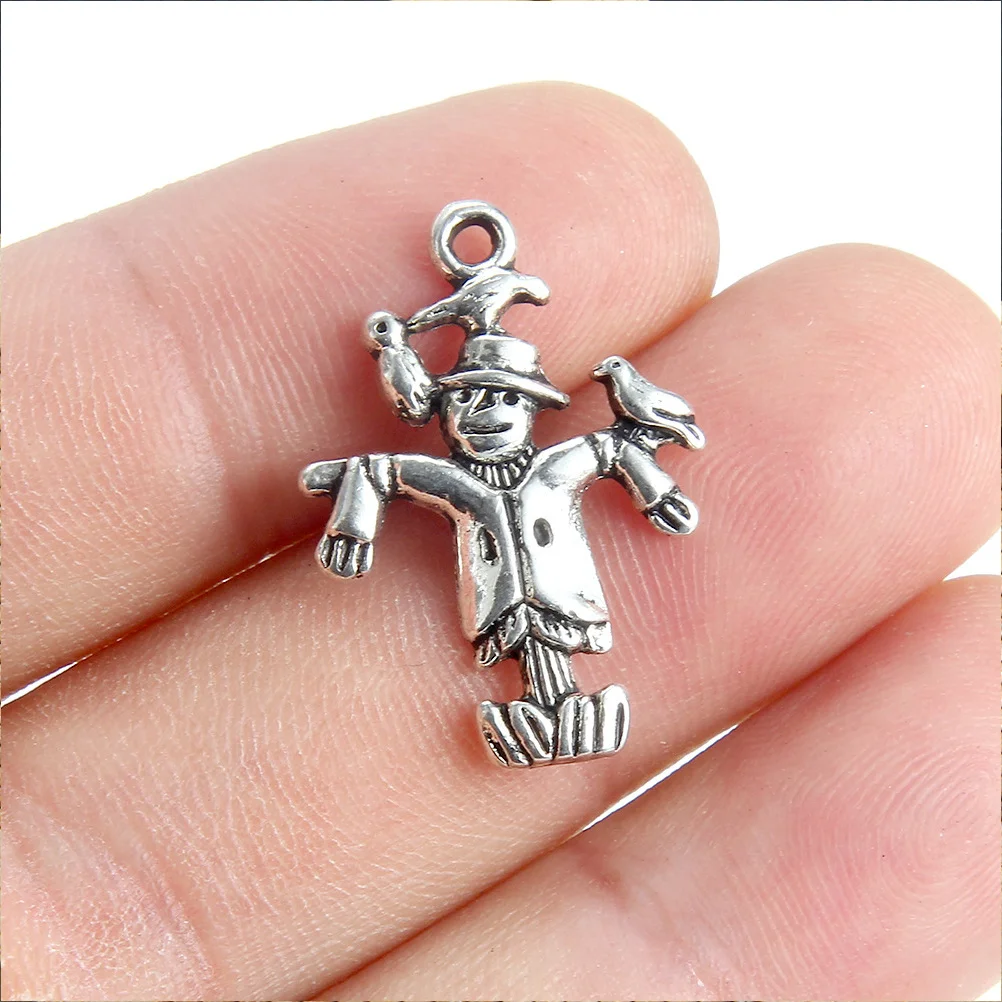 

30 шт., подвески в форме пугала из нержавеющей стали для ожерелья, изготовление ювелирных изделий своими руками, аксессуары для рукоделия, серебряный мини-подвеска, набор