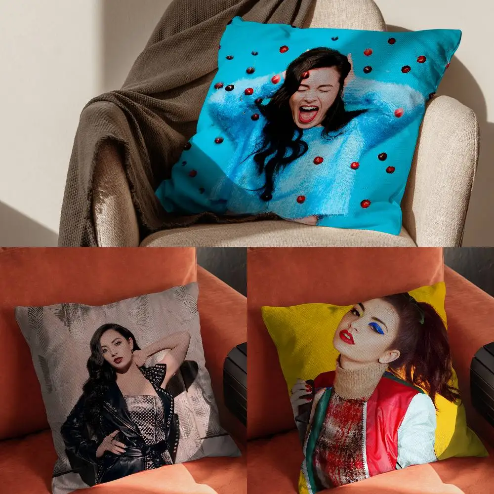 

Luxury C-Charli XCX Pillow Case Pillowcase For Car Pillows 60x60 Cushions Luxury Double Sided Cover Home And Decoration Sofa 3