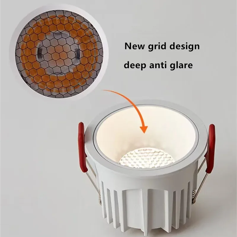 Faretti LED antiriflesso incorporati 7W 10W 12W 15W 18W 20W 24W faretti COB dimmerabili lampada da soffitto OSRAM Chip CRI≥ 98 AC90-260V