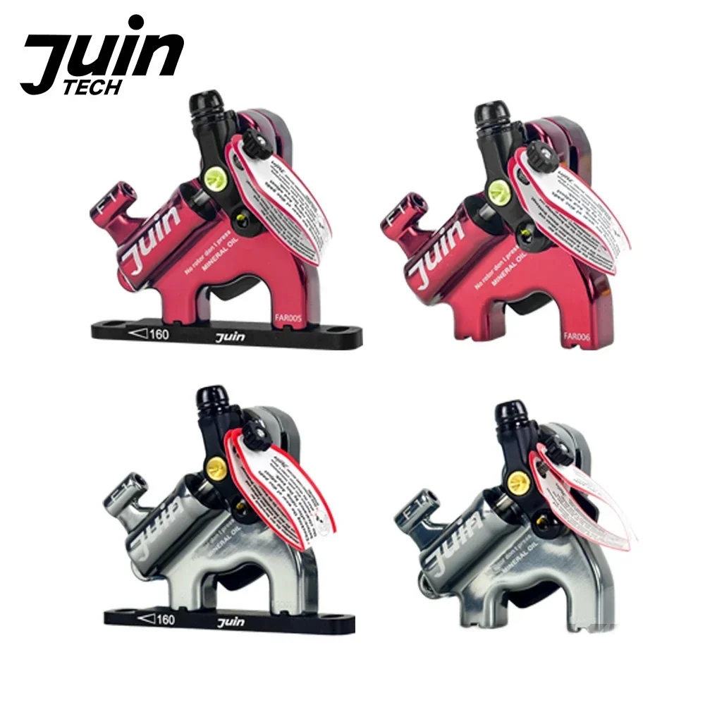 Juin Tech F1 bicycle disc brake caliper line pull hydraulic brakes set MTB XC road mountain bike brake rotors 160mm flat mount