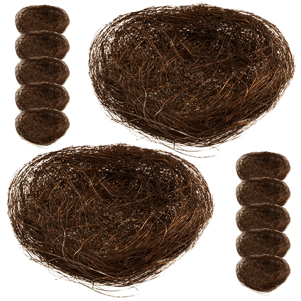 

16 Pcs Simulated Bird Nest Small Birdcage Decor Birds Easter Ornaments for Crafts Micro Landscape Decorations Photography Props