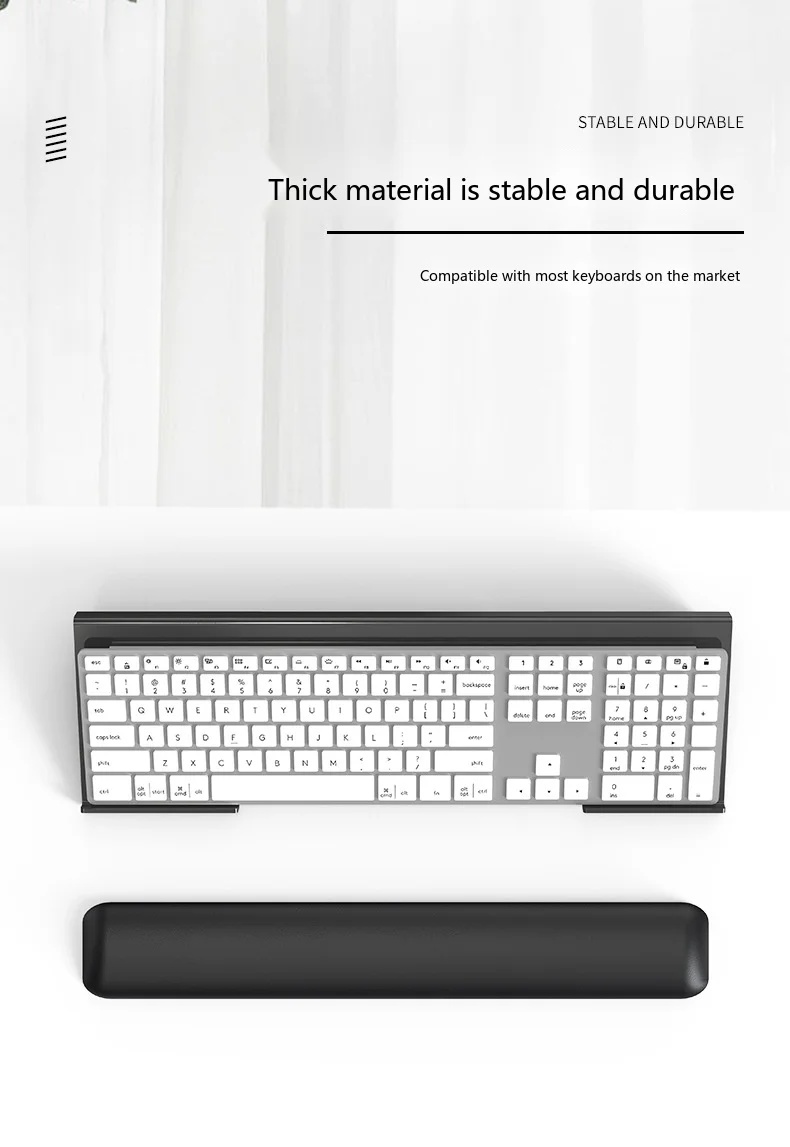 Acryl-Tastaturständer Z-Form Neigbarer Desktop-Ständer mit Handgelenkauflage für Mechanische Tastaturen Transparent Schwarz – Detail 6