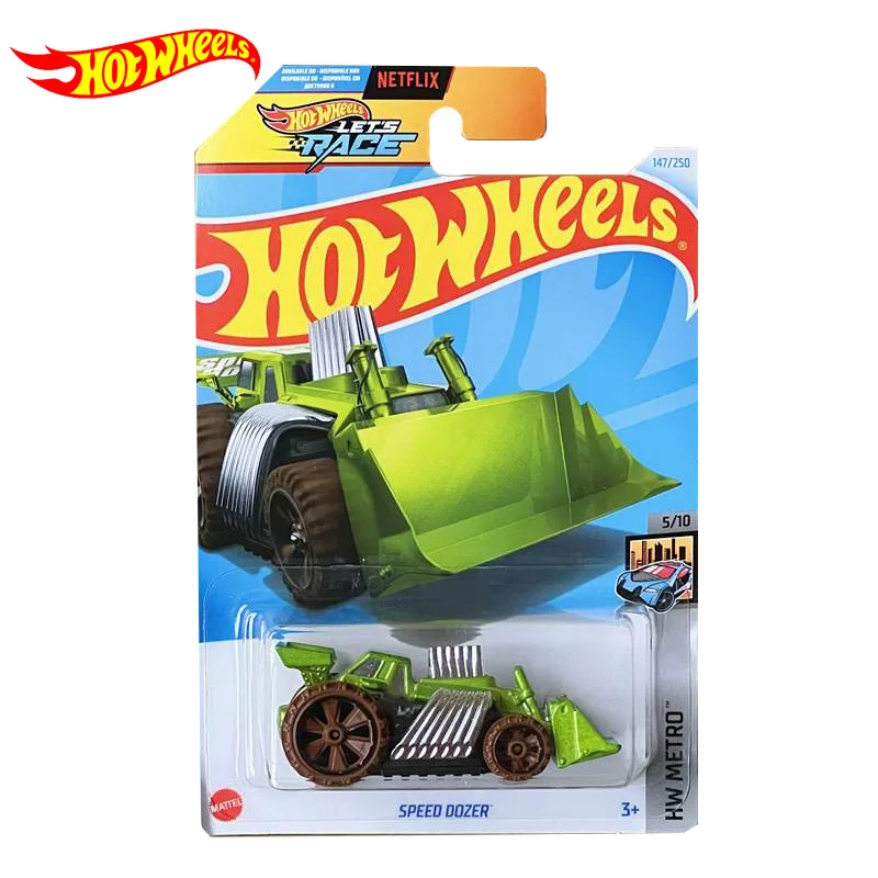 Hot Wheels-Diecast Metal carro brinquedos para meninos, vamos corrida, velocidade Dozer veículo modelo brinquedo, coleção de presente de