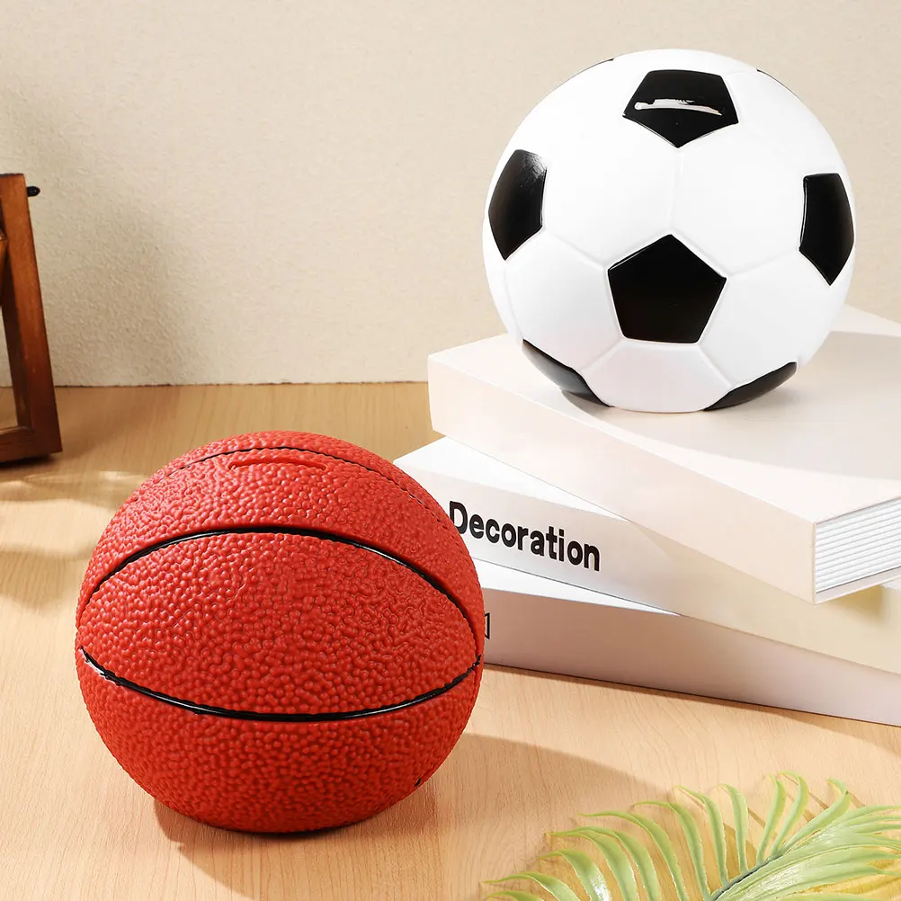 

Durable Cartoon Piggy Bank Creative Basketball Pattern Kids Money Saving Jar Coin Bank for Boys Home Desk Decoration
