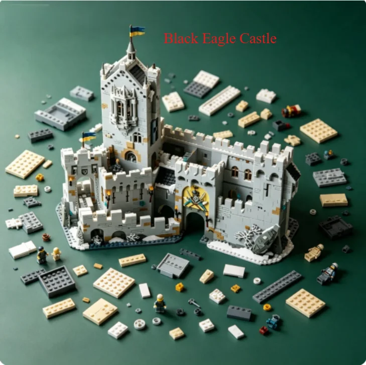 Creative Series Architecture Home Decoration Black Wing Castle Toy Model, Adult Birthday Christmas Gift