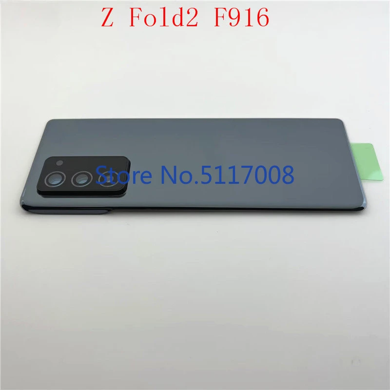 Back Rear Glass Battery Cover For Samsung Galaxy Z Fold2 5G F916 F916B F916U Fold F907 F900 Housing Replacement With Camera Lens