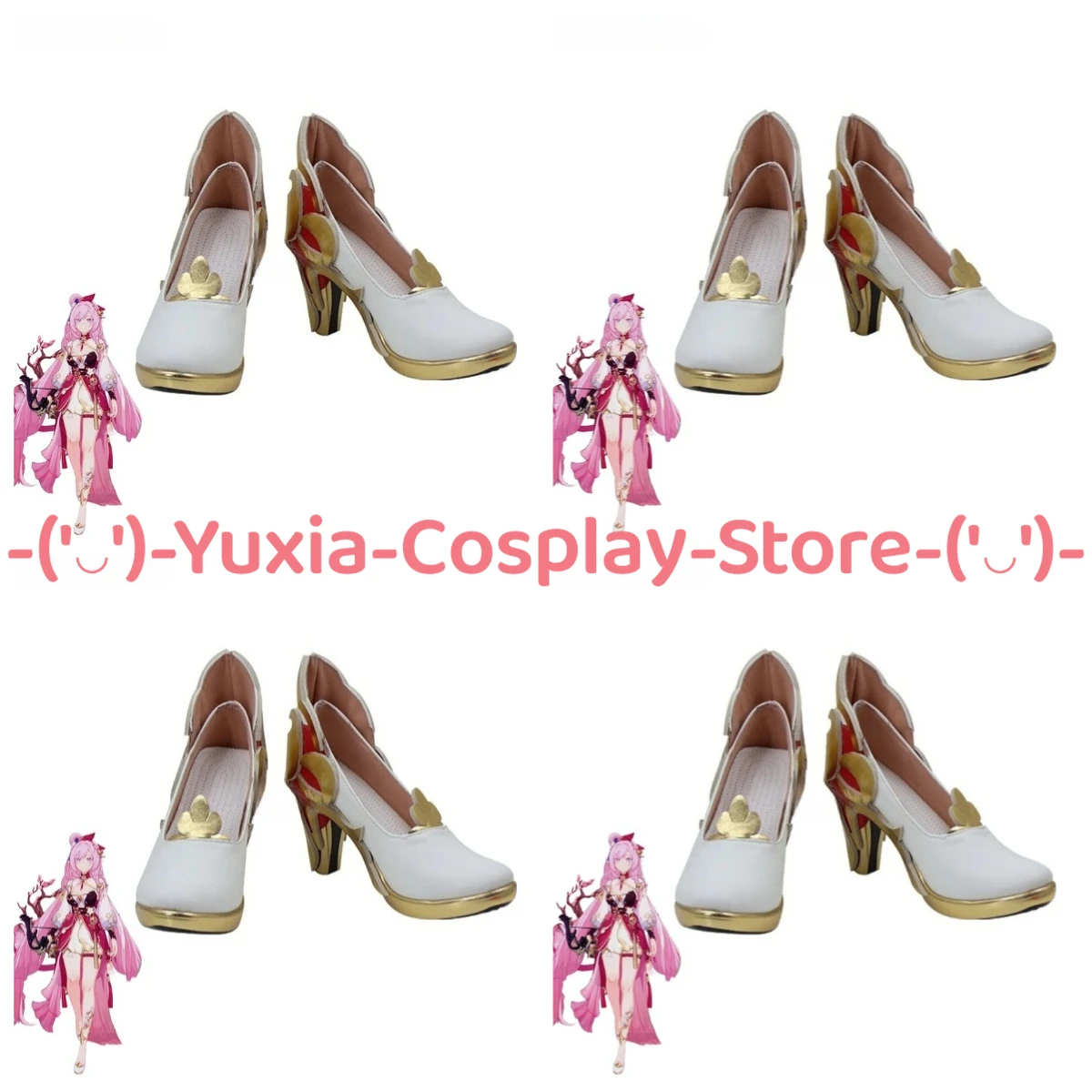 

Yuxiacosplay! Honkai Impact 3rd Elysia Cosplay Shoes Anime Game Character Prop PU Leather Boots Halloween Carnival Party Costume