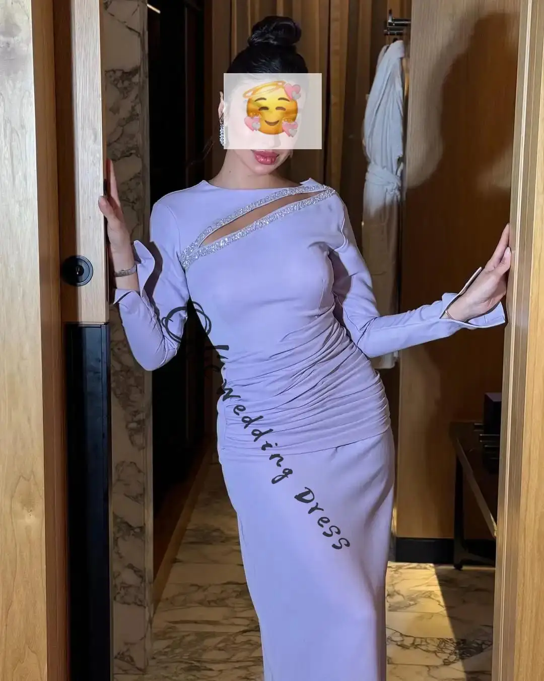 

customized Elegant Straight Long Sleeves Prom Dresses O-Neck Pleated Beadings Floor Length Party Dresses Evening Dresses