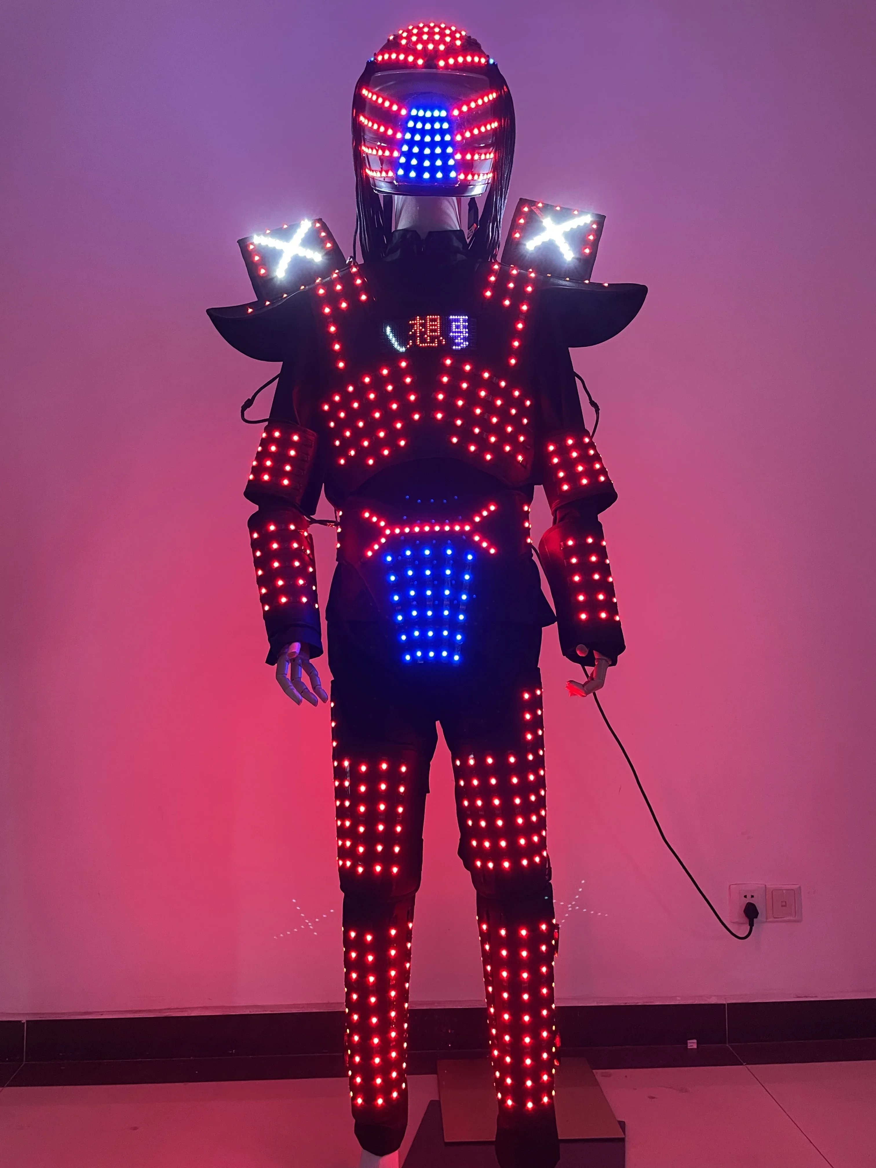 Earthradius Cosplay Robot Suit Costume Stage Dance RGB Luminous Armor Nightclub Bar Light Show Dance LED Clothes Jacket