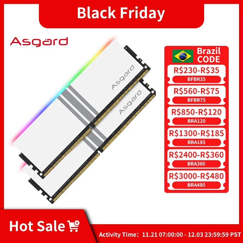 Asgard memoriam ram ddr 4 8GBx2 3200MHz 3600MHz DDR4 RGB RAM Valkyrie Series RGB RAM Polar White ddr4 Memory Ram for Desktop