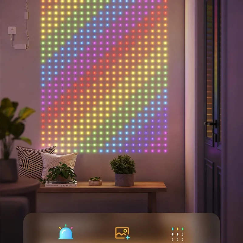 400 المصابيح الذكية الستار سلسلة ضوء بلوتوث APP التحكم عيد الميلاد الجنية ضوء DIY صورة عرض جارلاند ديكور حفلات الزواج