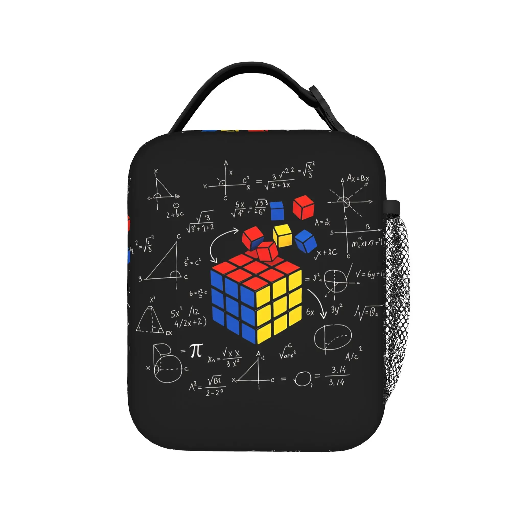 Math Rubiks Player Cube  Lunch Bag For Men  Print Outdoor Picnic Lunch Box Fashion Portable Oxford Cooler Bag