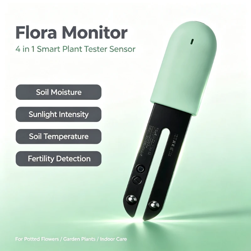 Flora Monitor 4 in 1 Soil Tester Sensor Detect Moisture Light Temperature Nutrient for Potted Plants Garden Flower Care
