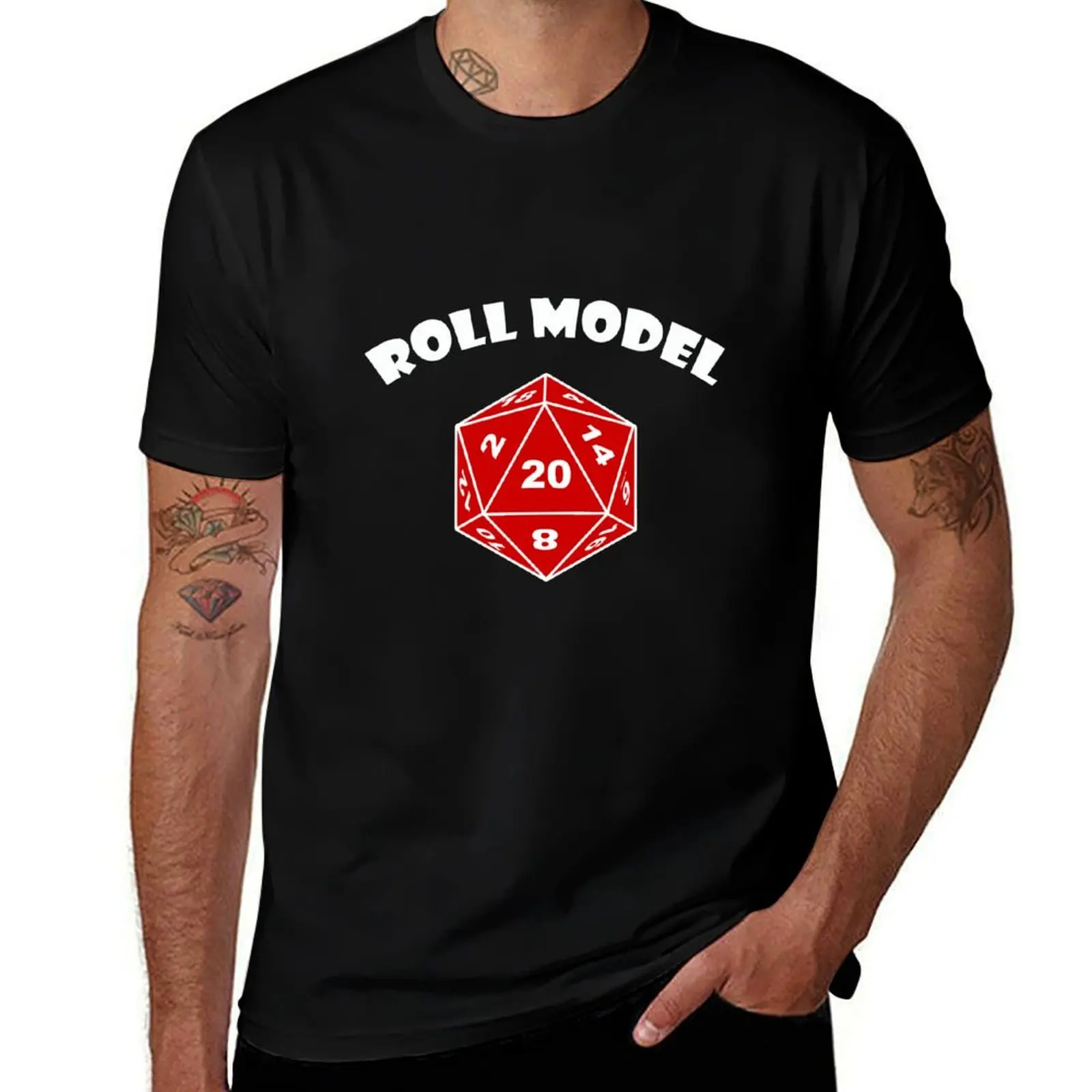 

Roll Model Role DM DND D20 RPG Dice Funny T-Shirt blue archive essential t shirt man clothes Blouse mens t shirt