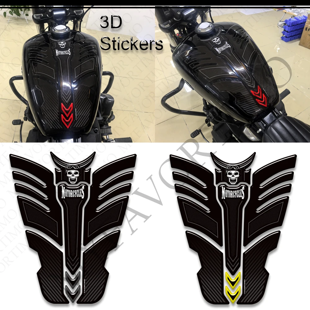 

Motorcycle For Street Bob 107 114 117 Tank Pad TankPad Cap Grips Gas Fuel Knee 3D Stickers Decals Protector