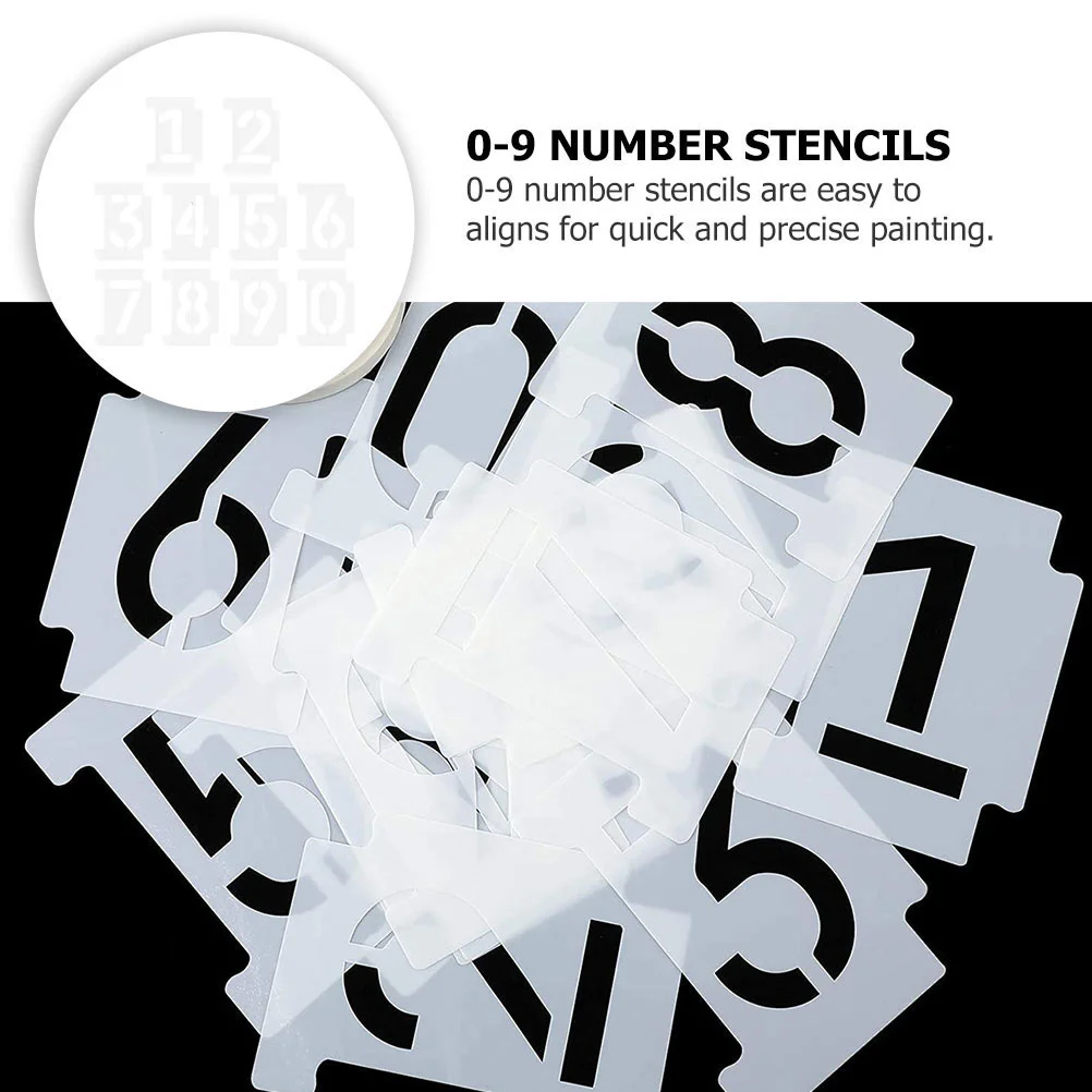 Imagem -02 - Hollow Numbers Stencils para Pintura Concreta Yesweety Reutilizável Curb Address Clothes Pet Wall Signs Kit Conjuntos