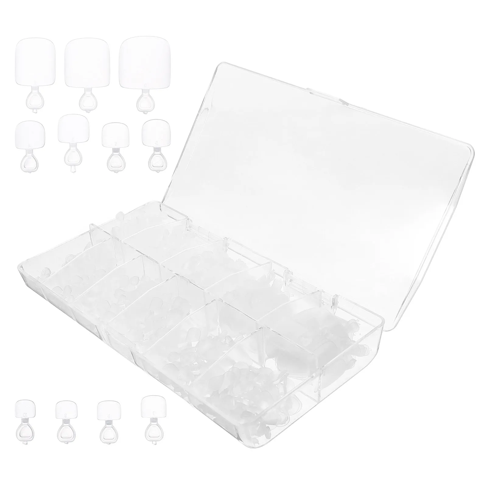 

504Pcs Toenail Tips Full Cover Fake Toe Nail Tips DIY Artificial Toenails Manicure Salon Supplies Women Nail Art Accessories