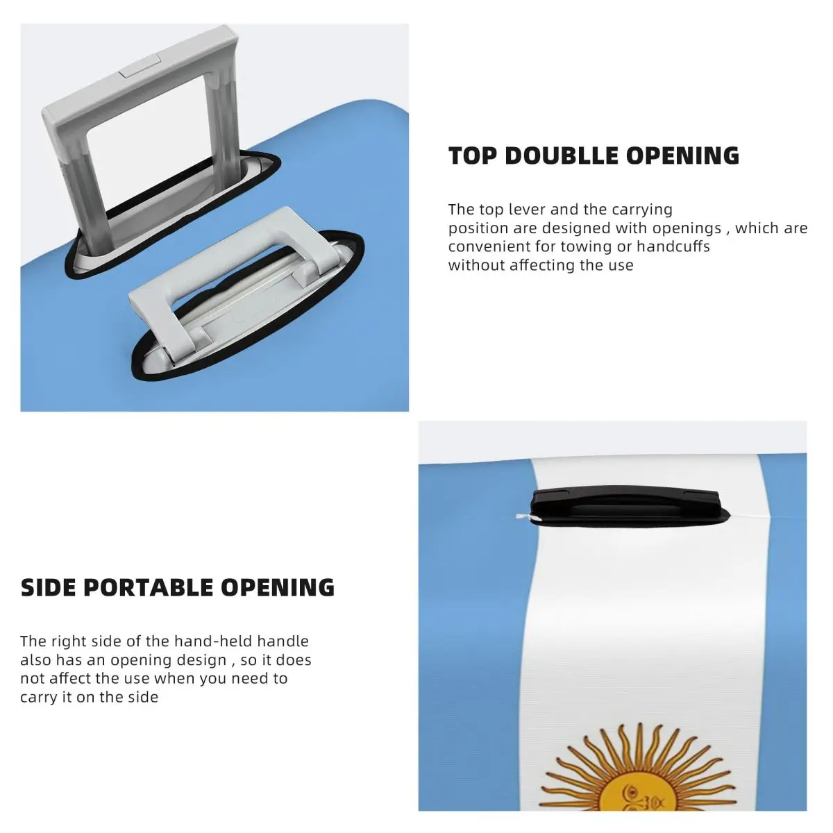 الأرجنتين - الأرجنتيني تي شيرت لحاف ملصق غطاء حقيبة حماية مرونة السفر الأمتعة حامي يغطي لمدة 18-32 بوصة