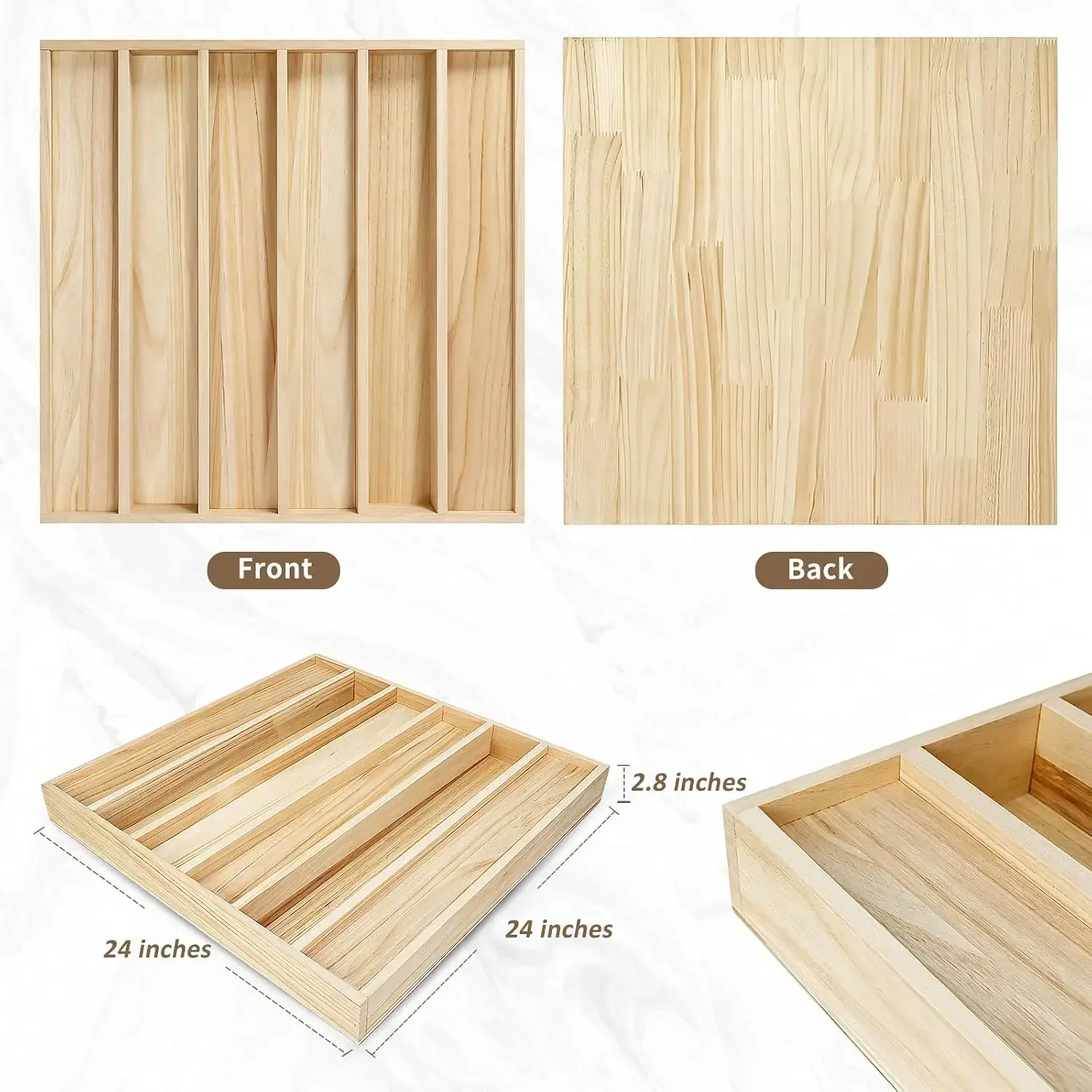 Wood Sound Diffuser - 24 X 24 X 2.8 Inches Thick Acoustic Diffusion Panels Add Listening Room Musical Liveliness, Quadratic