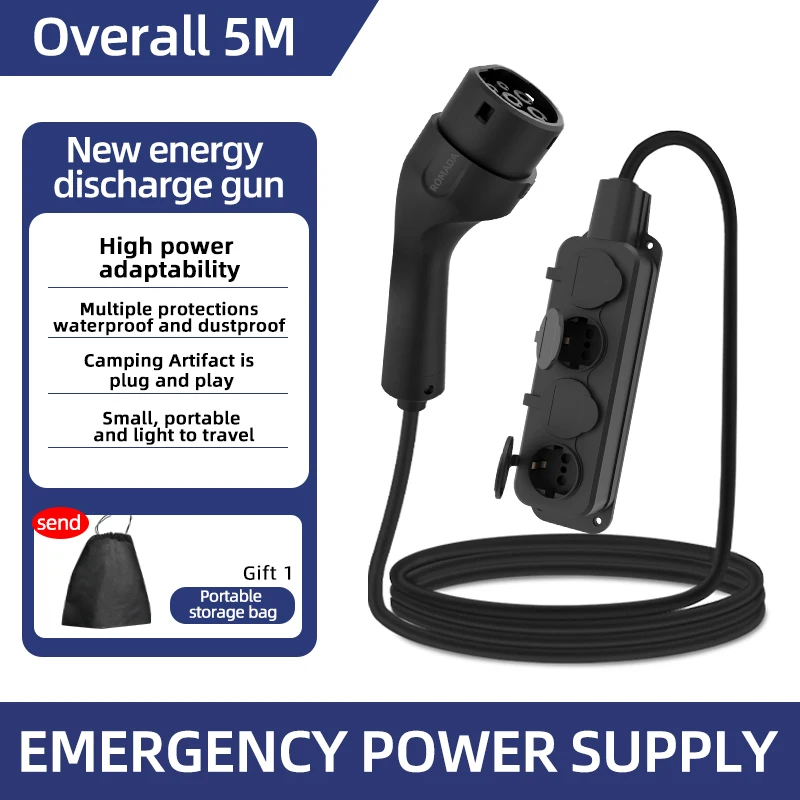 Adaptador V2L Para Coches Eléctricos: Convierte Tu VE En Fuente De Energía Portátil (UE Tipo 2, 16A, 3.5kW)