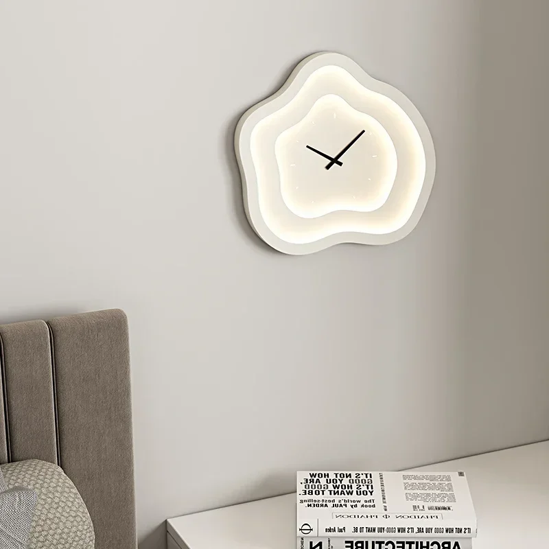 

Modern With Clock LED Wall Lamp White Green Iron Acrylic Dimmable For Bedroom Foyer Office Shop Sconce Dropshipping