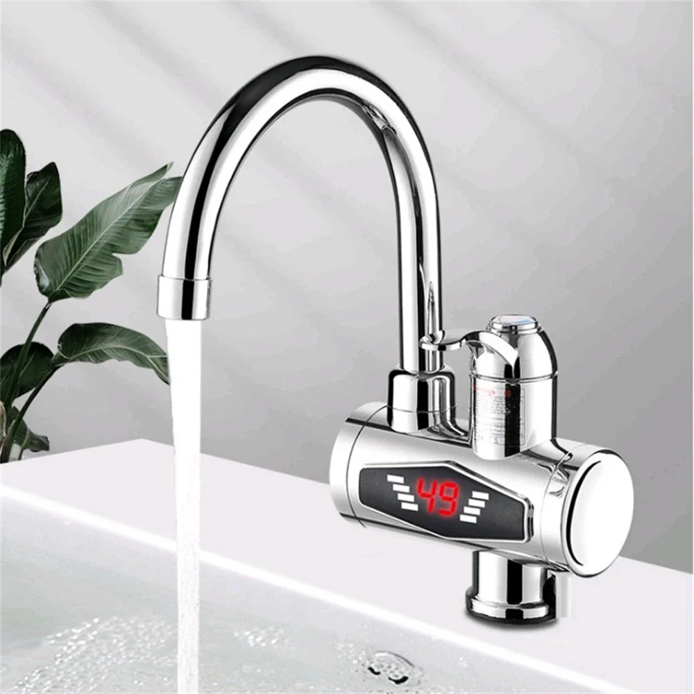 Electric Faucet Kitchen Bathroom Instant Heating Faucet Water with LED Digital Display Water Faucet Cold and Warm Dual-use Model