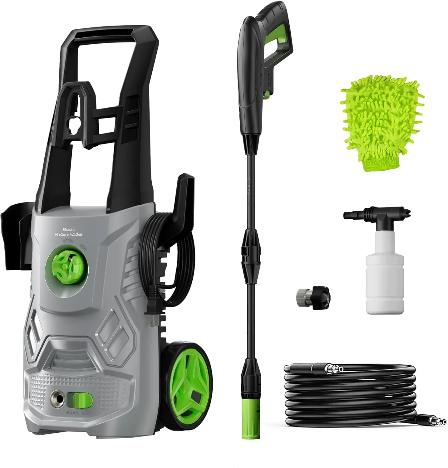 

High Pressure Washer 4200PSI Electric Power Washer with Foam Cannon for Car House Fence Deck Patio Driveway Cleaning