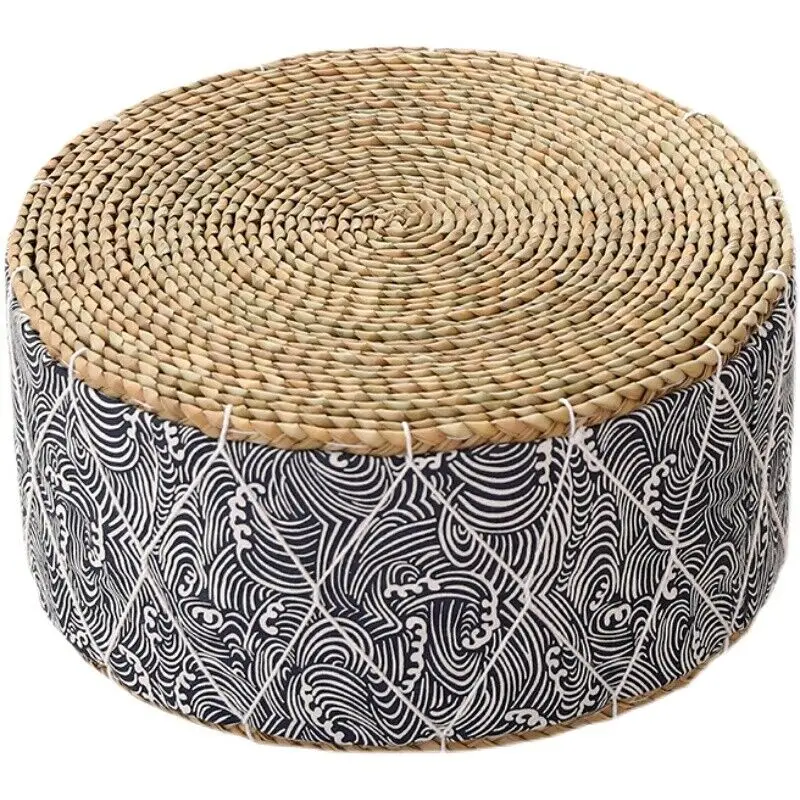 

Straw Futon Pouf Floor Cushion Yoga Meditation Ottoman Stool Floor Pouf Cushion Handcraft Meditation Pouf Sofa Seat