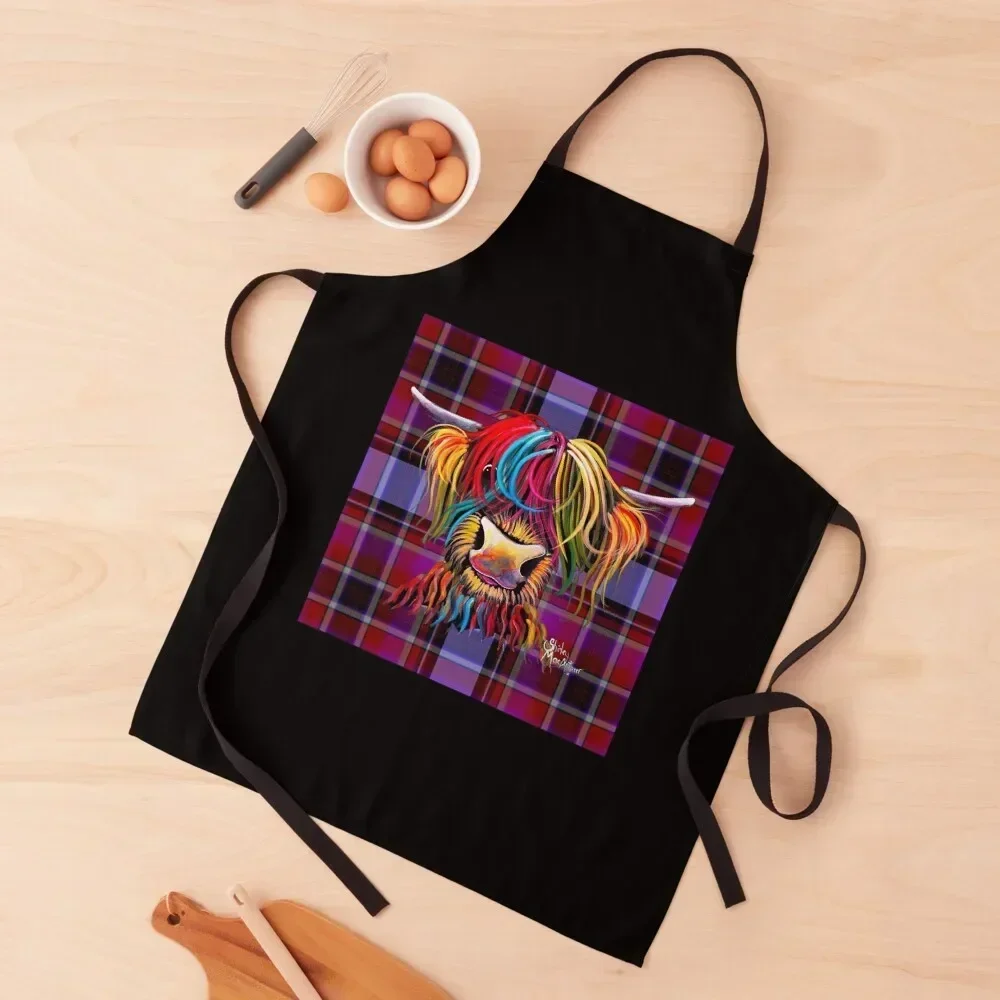 SCoTTiSH HiGHLaND CoW ' TaRTaN NeLLY P ' by SHiRLeY MacARTHuR Apron for home useful pieces Kitchen Man Apron