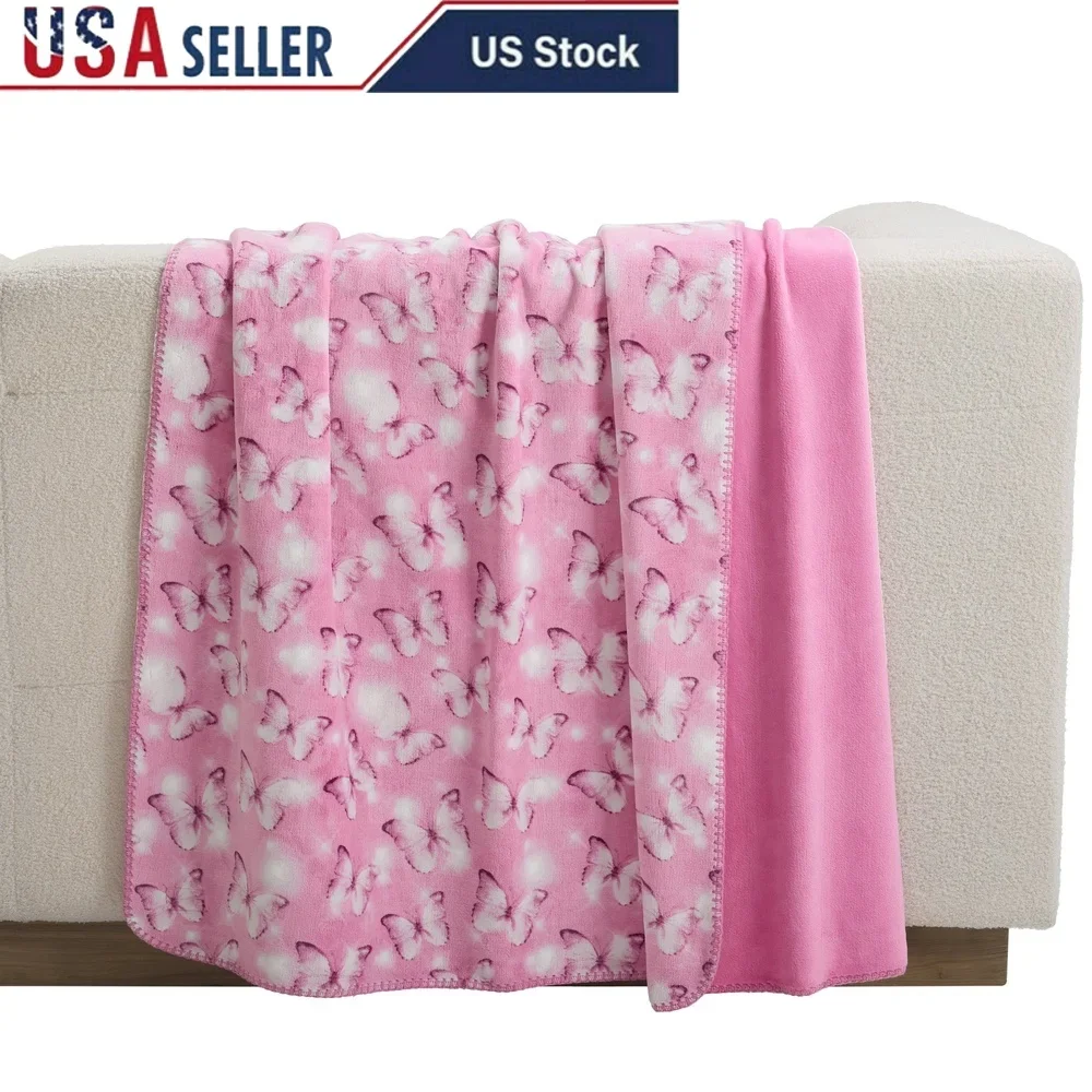 

Oversized Butterflies Reversible Throw Blanket Ultra Plush Cozy Microfiber Soft Adults Teens Home Decor