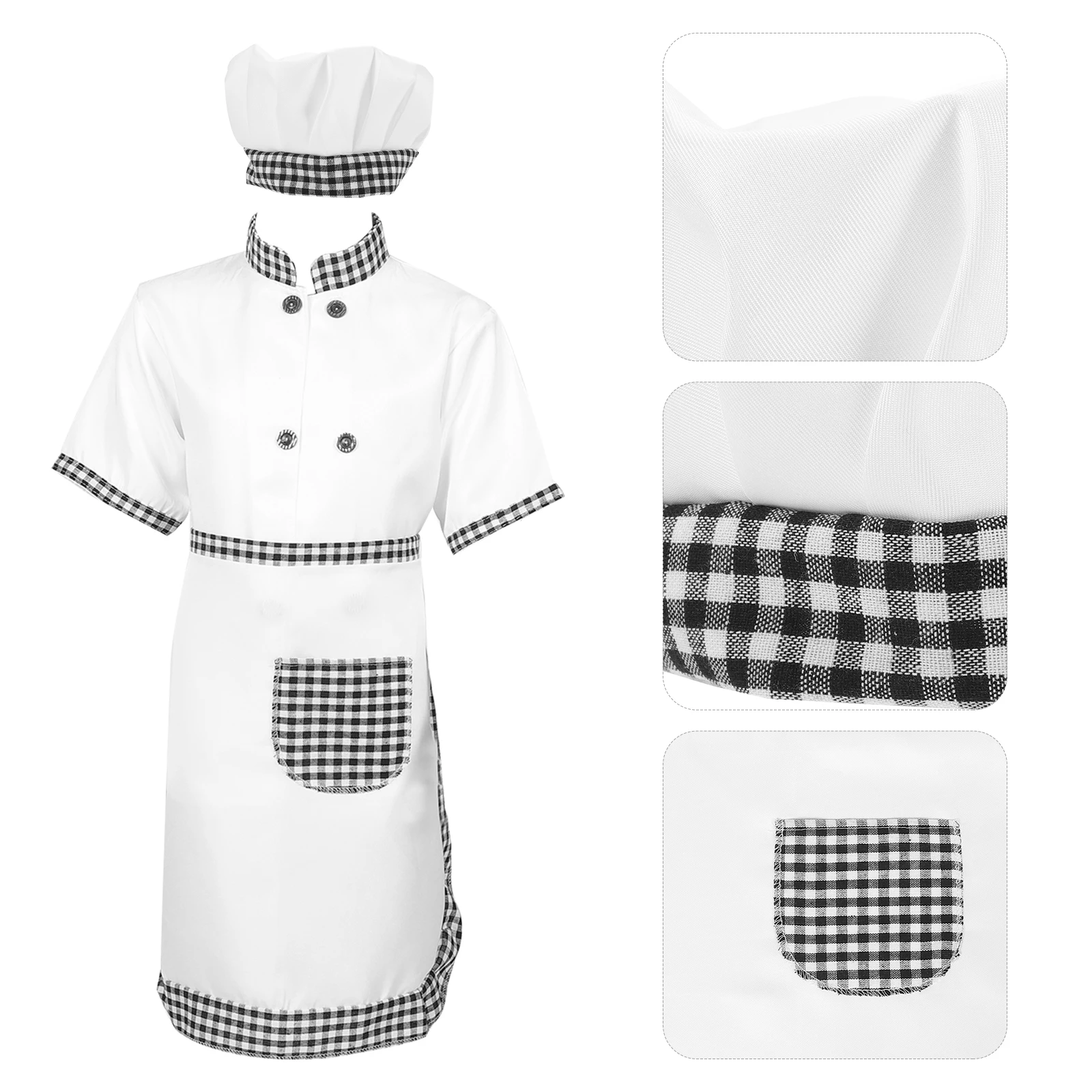 

Costume Cook Chef Coat Toddler Chef Outfit Adjustable Elastic Band Storage Pocket Kitchen Cooking Preschool Boys