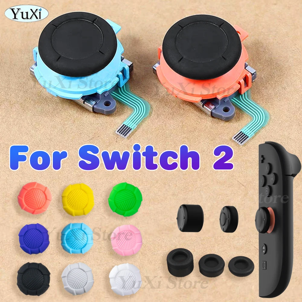 

For Switch 2 Thumb Stick Grip Caps Silicone Cover for NS2 Joy-Con Controller 3D Analog Joystick Button Cover L R Handle Module