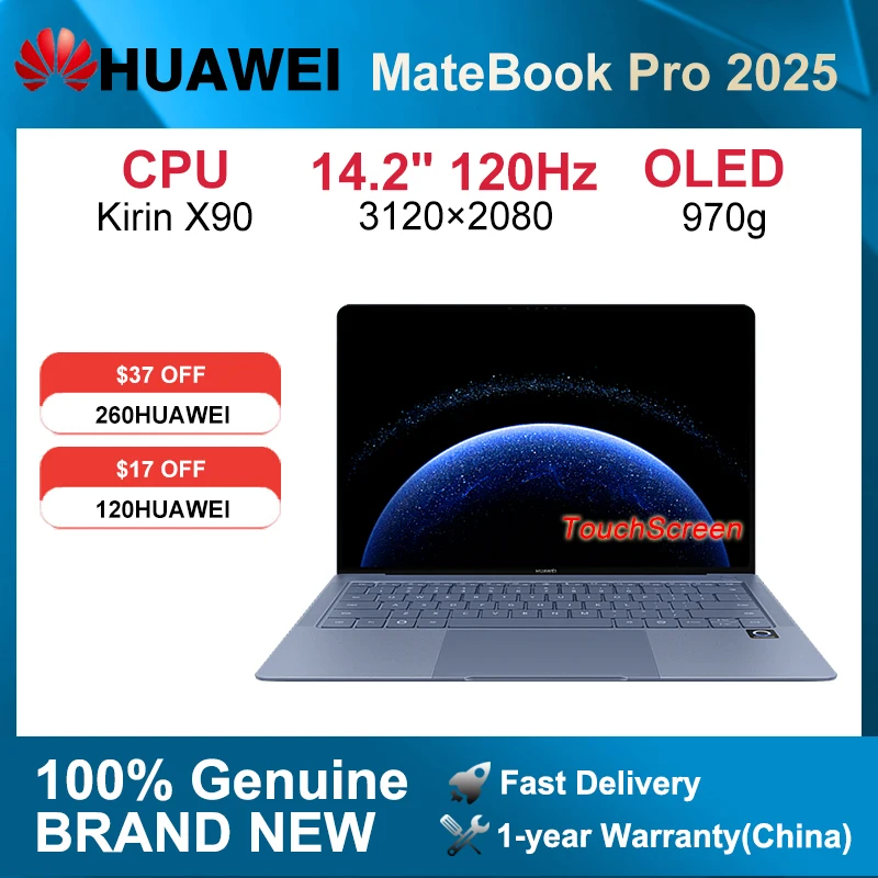 2025 HUAWEI MateBook Pro 14.2-inch Laptop CPU Kirin X90 HarmonyOS