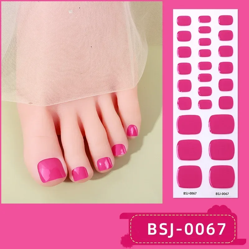 26Tips Pure Color Semi-curing Gel Nail Stickers Solid Color Toe Gel Nail Stickers Phototherapy Wraps  Nail Art Decorations