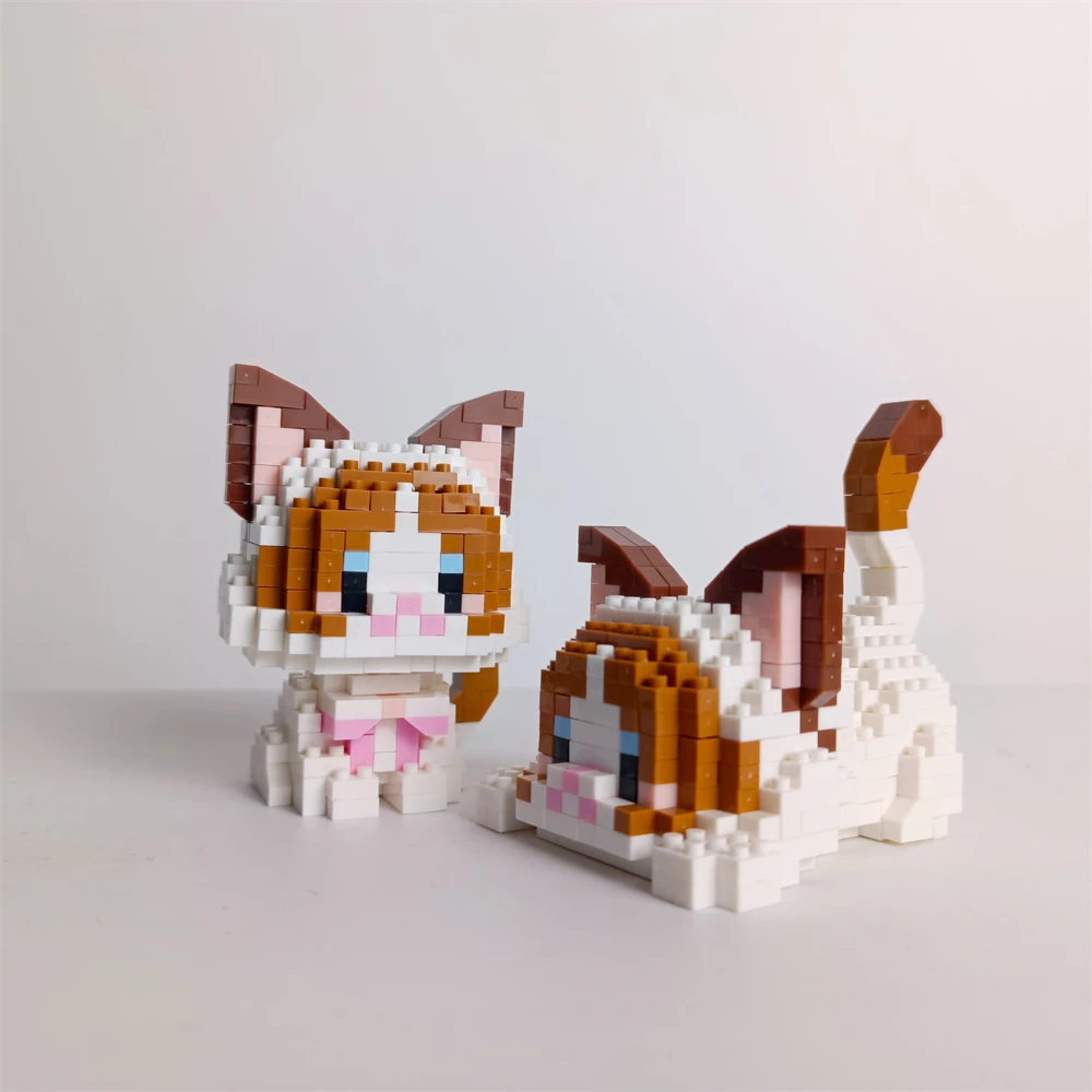 Niedliche Mini-Katzen-Mikro-Bausteine – Zwei Montagemethoden, Endloser Spaß, Neujahrsgeschenk für Mädchen, Einfache Puzzle-Dekoration – Detail 24