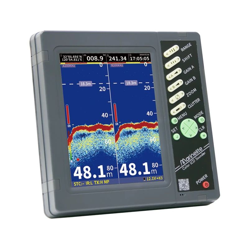 Echolot 600 W 50/200 kHz Sonar Echolot für Boote