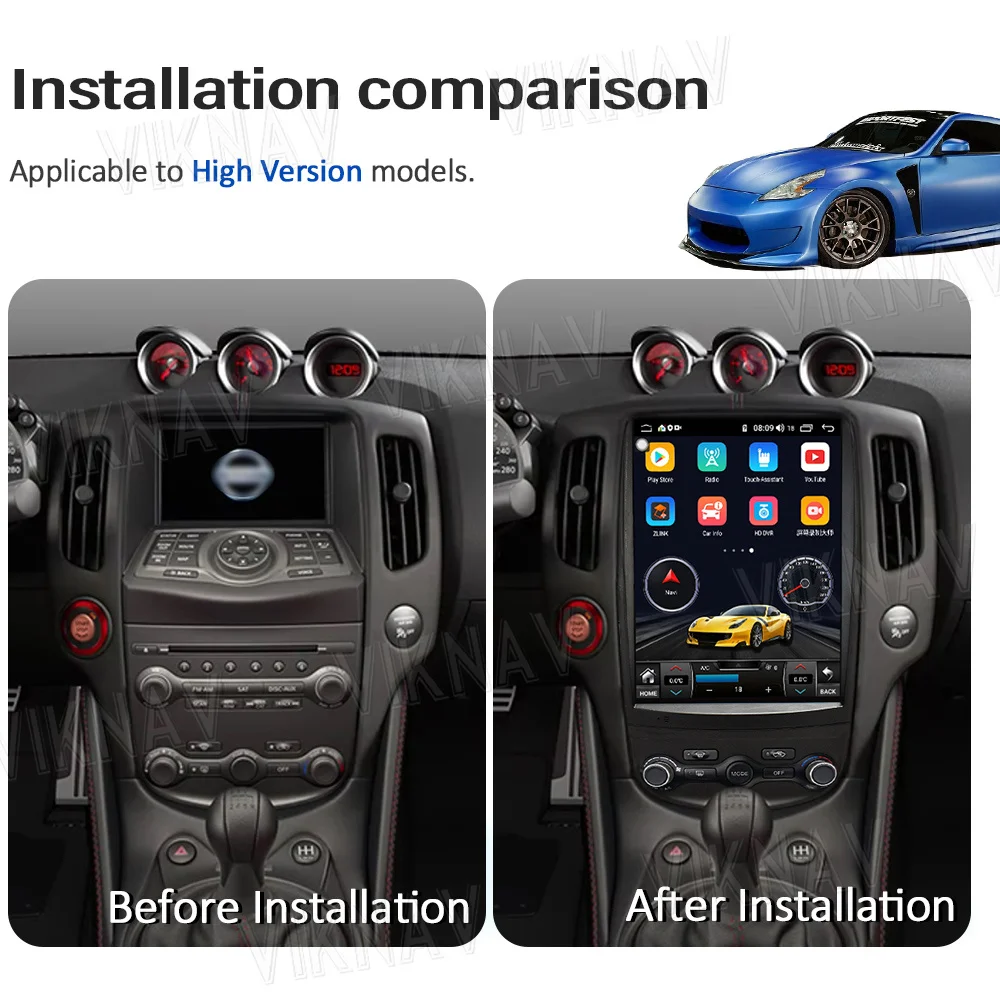 12.1 Inch Android 10 Car Radio Upgrade For Nissan 370Z 2008-2018 Auto Stereo Multimedia Player GPS Navigation Carplay Head Unit