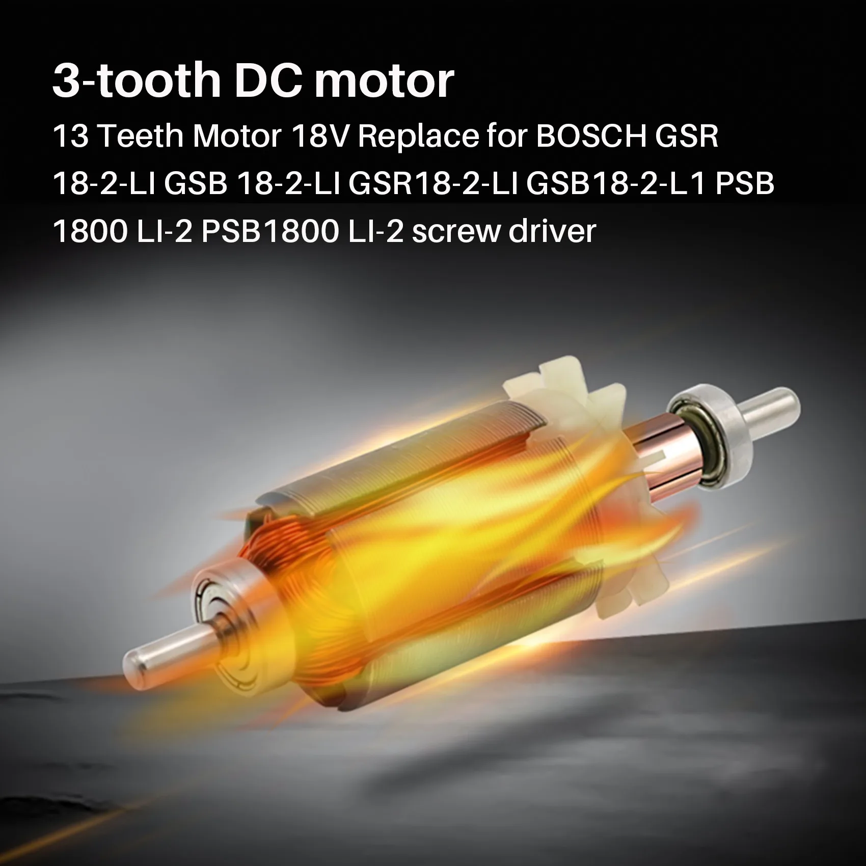 Motor de 13 dientes, 18V, reemplazo para BOSCH GSR 18-2-LI GSB 18-2-LI GSR18-2-LI GSB18-2-L1 PSB 1800 LI-2 PSB1800, destornillador