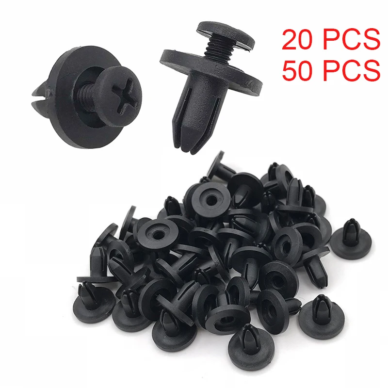 

10/20/50pcs 6mm Auto Bumper Fastener Clip Hole Rivet Retainer Push Engine Cover Car Door Bumper Cover Fasteners for Honda