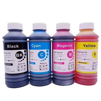 500ML 범용 BK C M Y 리필 염료 기반 잉크 Epson Canon HP Brother Lexmark Samsung Dell 잉크젯 프린터 용 대용량 사용
