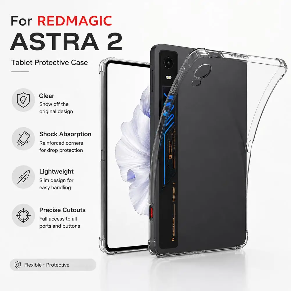 For RedMagic Astra 2 Tablet TPU Case RedMagic 5 Pro 5Pro 9.06'' Transparent Soft Shockproof Shell Protective Skin Cover