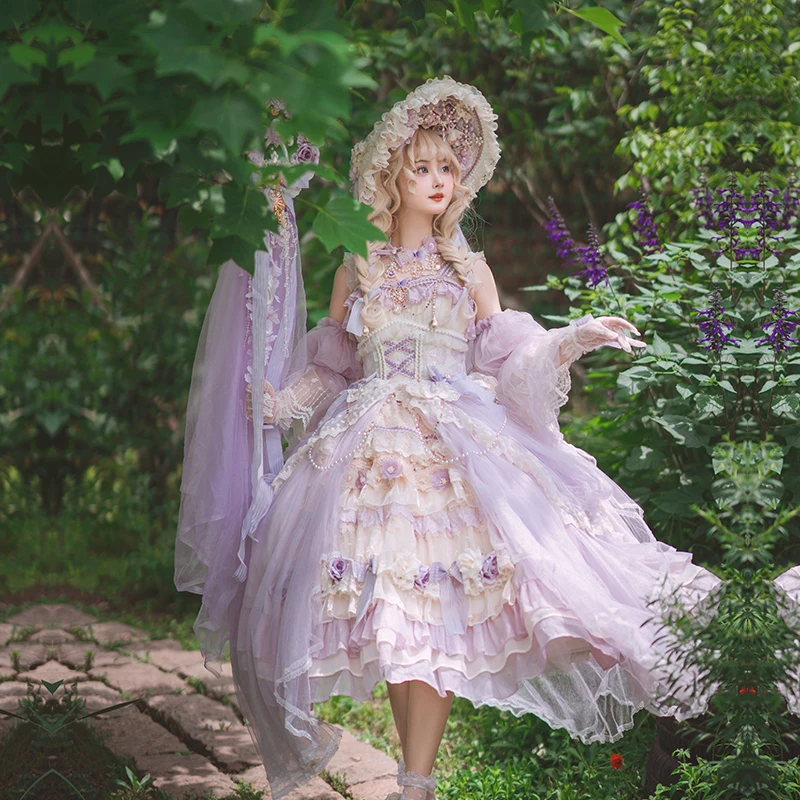 Robe Lolita en mousseline de soie pour filles japonaises, robe de princesse Lolita Jsk, robe vintage, cour Harajuku, magnifique, Tea Party