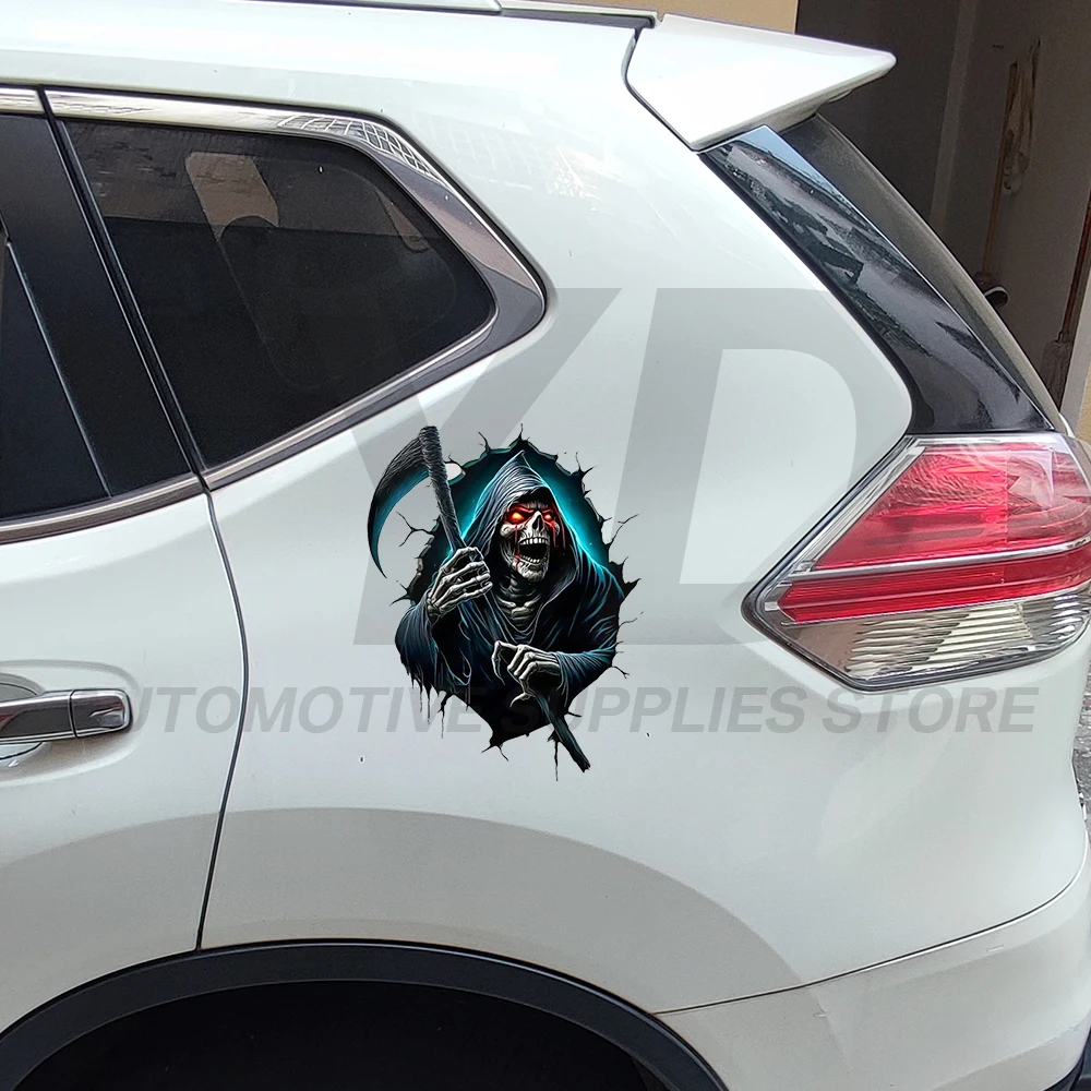 3D Grim Reaper Car Sticker Scary Death Skull Skeleton Decals Waterproof Vinyl Auto Body Window Laptop Decor Motorcycle Styling