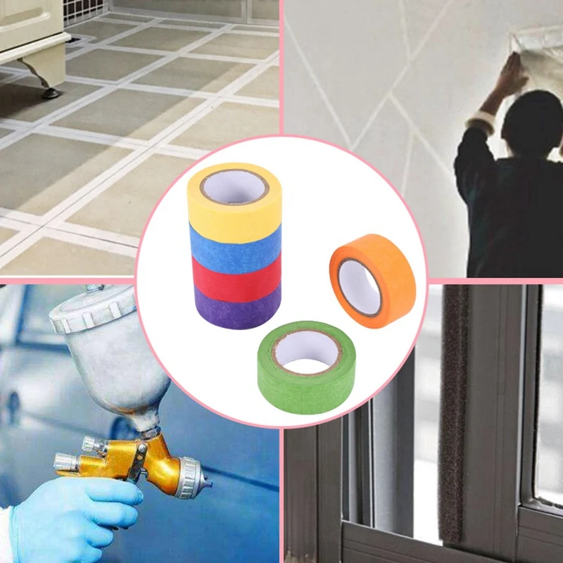شريط اخفاء للفنون والحرف اليدوية ، شريط الرسامين الملون ، وضع العلامات أو الترميز ، 6 ألوان مختلفة ، 1 في