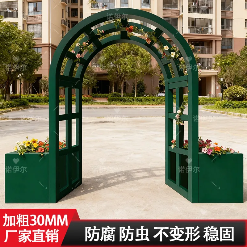 Wrought iron flower box European arch   climbing trellis park villa garden courtyard outdoor plant melon vine